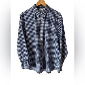 L.L. Bean Mens L Regular Blue Plaid Slightly Fitted Button Down Shirt Cotton